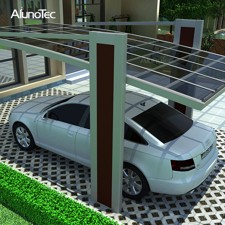 2020 Metall-Luxus-Garagenabdeckung mit 2 Pfosten, Aluminium-Carport-Sets für Autos