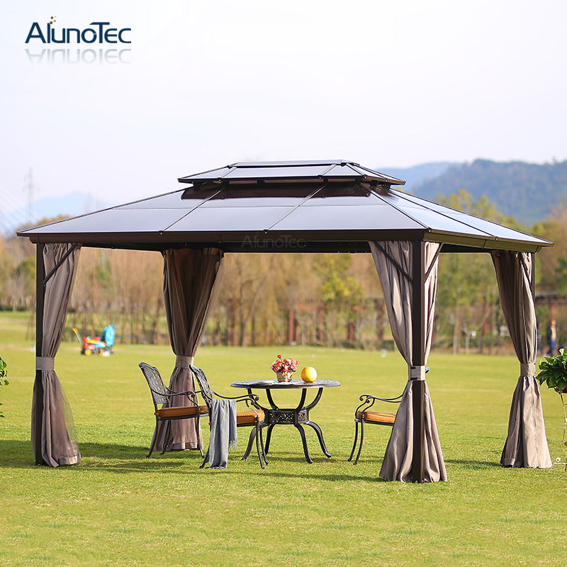 Pavillon-Zelt aus Polycarbonat für den Außenbereich, Terrasse, Garten, Aluminium