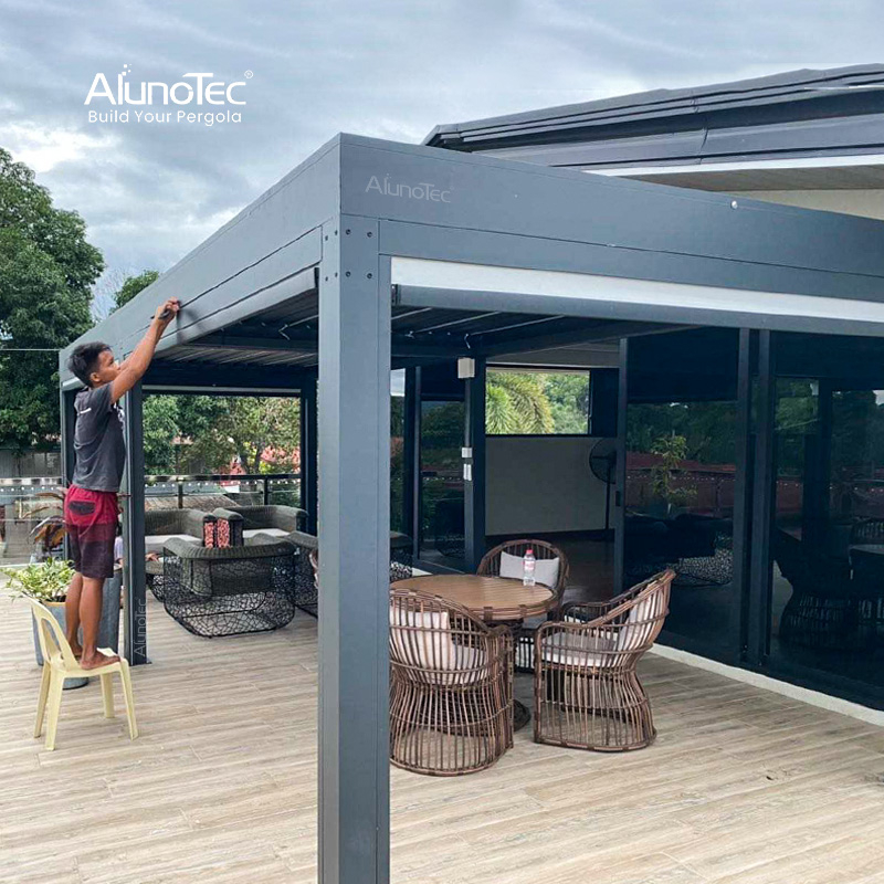 AlunoTec 3x4 4x6m Maison Intelligente Wandschirm für den Garten Sonnenschutz für die Terrasse Lamellenpergola