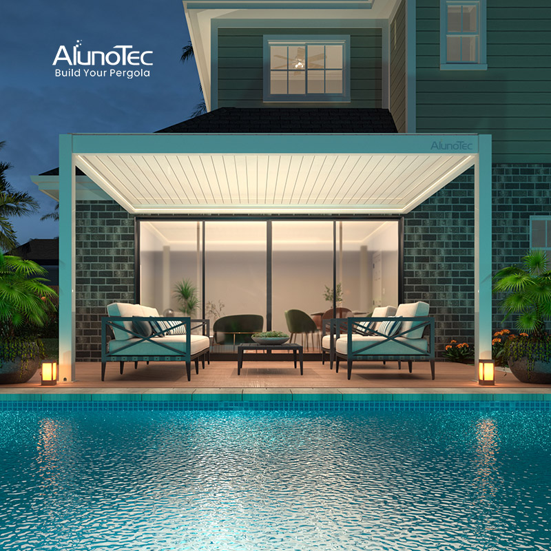  AlunoTec Pergola-Hersteller, die Dächer öffnen, Sonnenlamellen, Aluminium-Markisen, Terrassenabdeckungen
