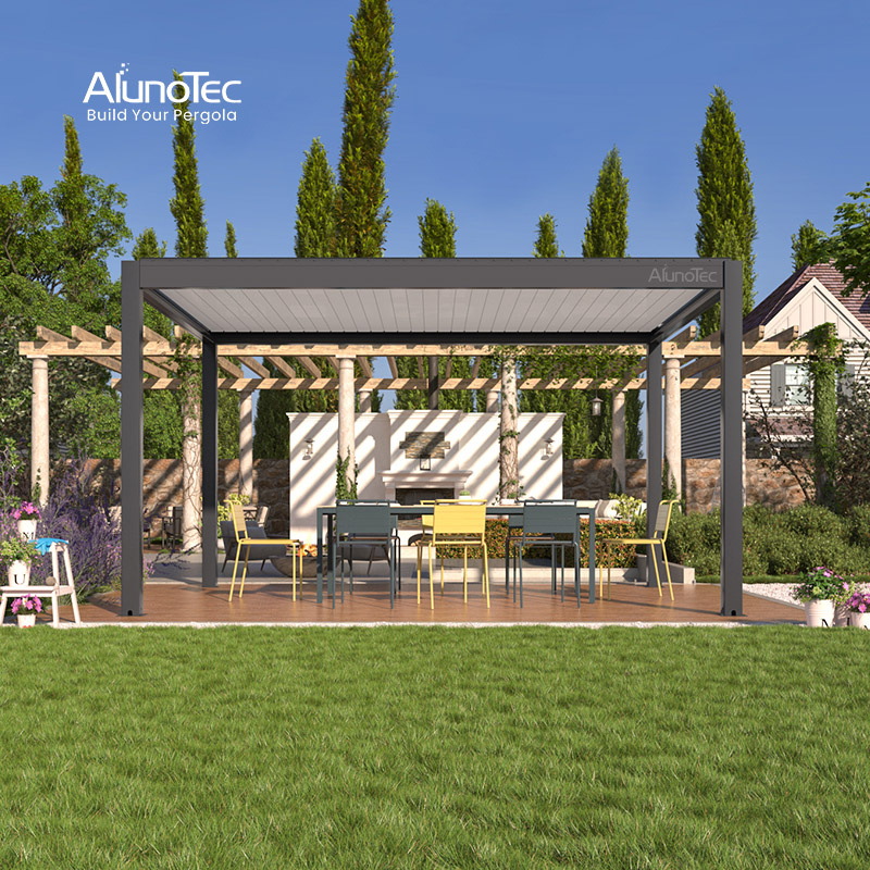  AlunoTec Pergola-Hersteller, die Dächer öffnen, Sonnenlamellen, Aluminium-Markisen, Terrassenabdeckungen