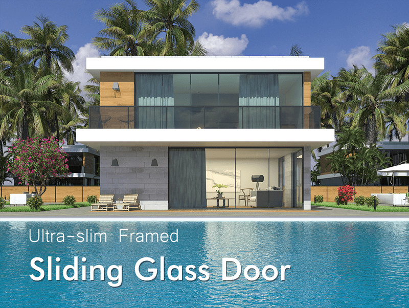 AlunoTec Elevate Modern Spaces Glas erhöht die Sicherheit. Ultraschlanke Glasschiebetür mit Rahmen 
