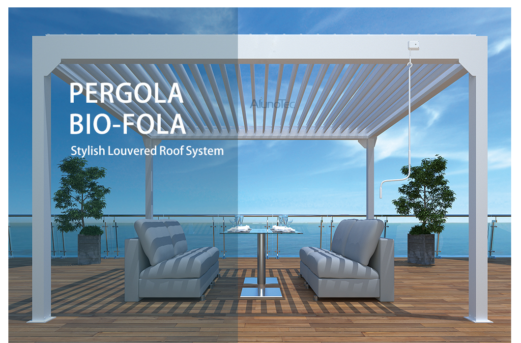 Pavillon im Freien, Pergola-Dachsystem, modernes Pergola-Design
