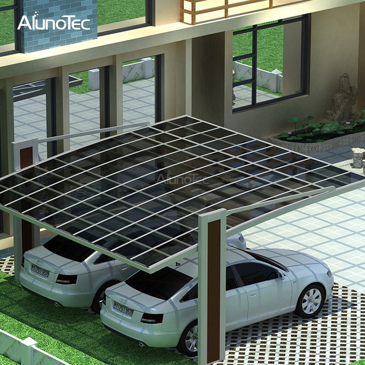 Moderner, regenbeständiger Carport mit Aluminiumrahmen für den Parkplatz