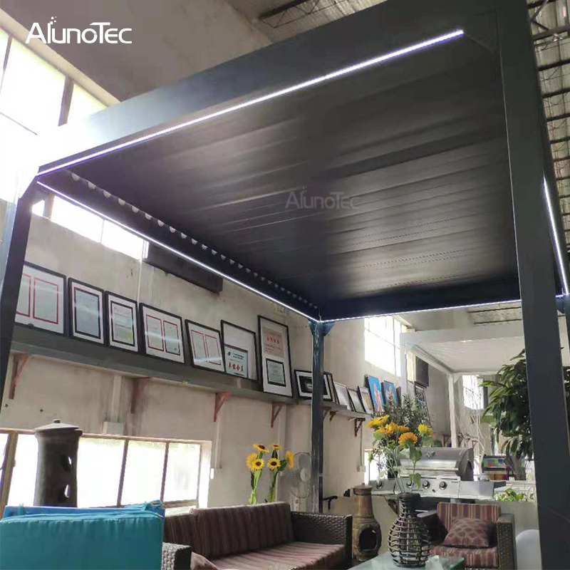 AlunoTec Easy Install Standard manuell verstellbares Lamellendachsystem, Unterstand, wasserdichte Aluminium-Pergola-Teile