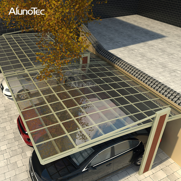 Moderner, regenbeständiger Carport mit Aluminiumrahmen für den Parkplatz