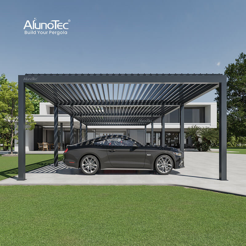 AlunoTec Aluminium-Elektro-wasserdichte Sonnenblende Carport Pergola