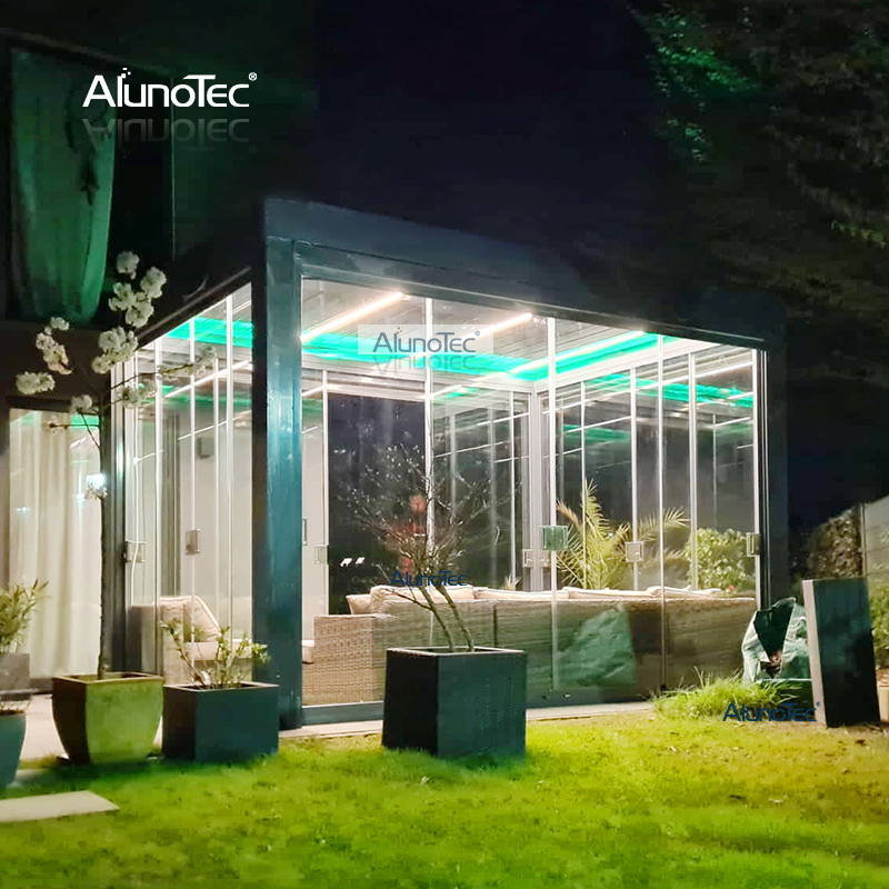 Luxuriöse Bioclimatica-Lamellendachpergola mit LED-Licht