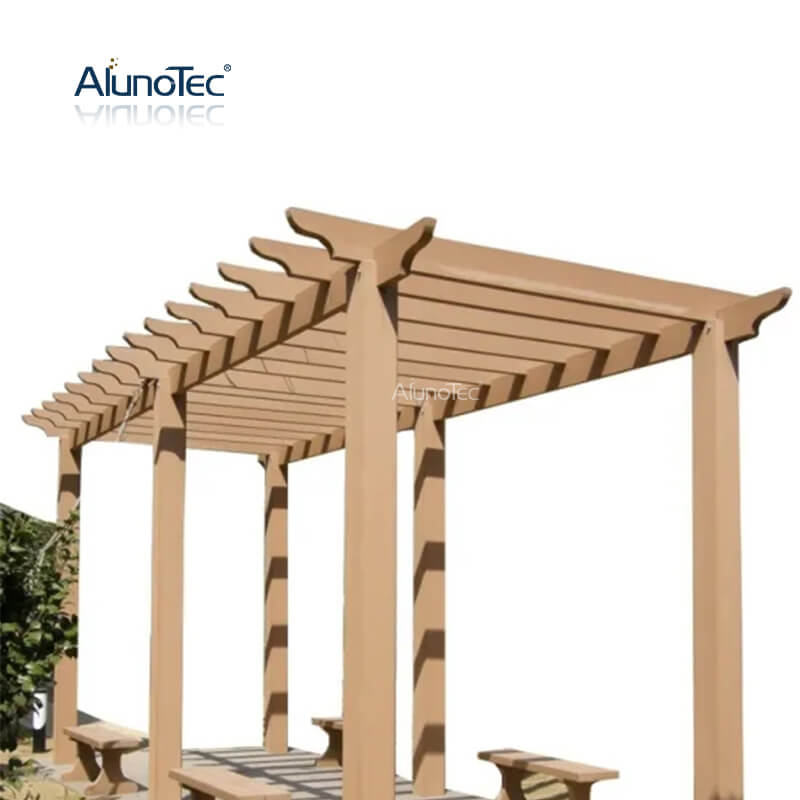 AlunoTec hochwertiges Holz-Kunststoff-Überdachung, Terrassenüberdachung, Markisenüberdachung, Überdachung für den Außenbereich, Garten, WPC, Pergola, Pavillon