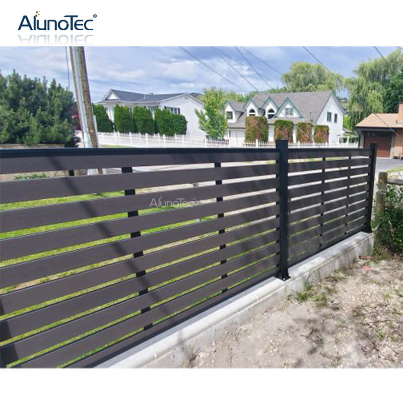 AlunoTec WPC-Gartenholz-Lamellenpaneel für den Außenbereich, Balkontür, Sichtschutzzaun aus Verbundwerkstoff 