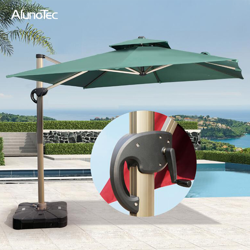 3x3 Terrassen-Sonnenschutz aus Aluminium, faltbar, römischer Freischwingerschirm zu verkaufen