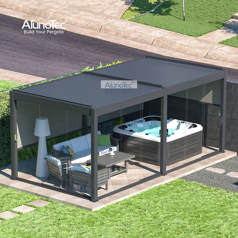 AlunoTec Outdoor Aluminium verstellbare Dachlamellen Pergola Pavillon Aluminium Terrasse Kosten