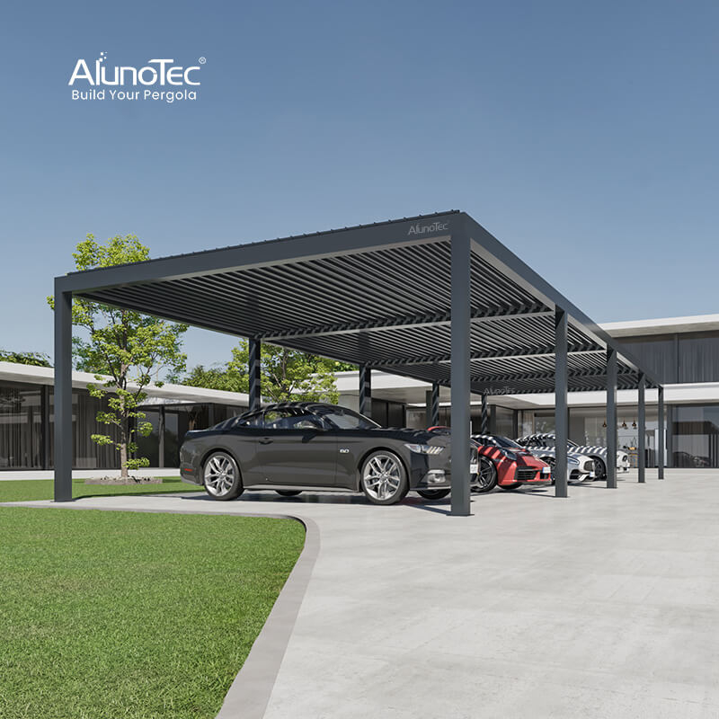 AlunoTec Maßgefertigte überdachte Terrassenbauer Aluminium-Pergola mit verstellbaren Lamellen
