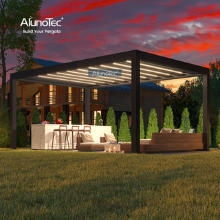 AlunoTec PergoLUX 4x6m Angebautes Hausdeck Pergola Wintergarten für den Außenbereich