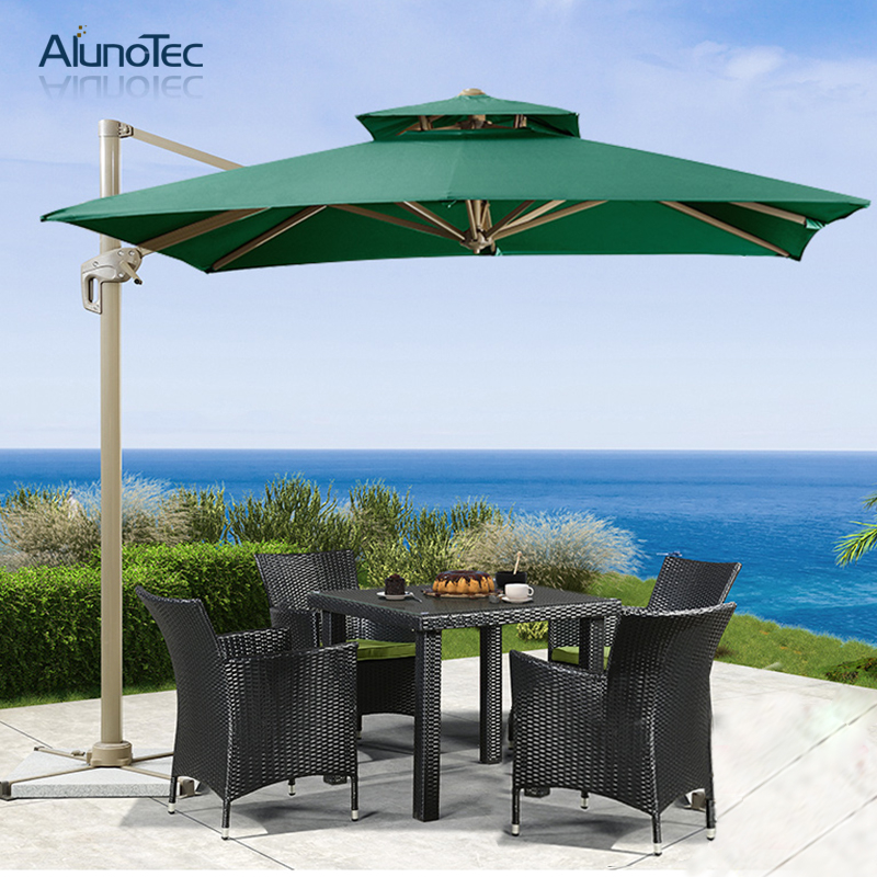 3x3 Terrassen-Sonnenschutz aus Aluminium, faltbar, römischer Freischwingerschirm zu verkaufen