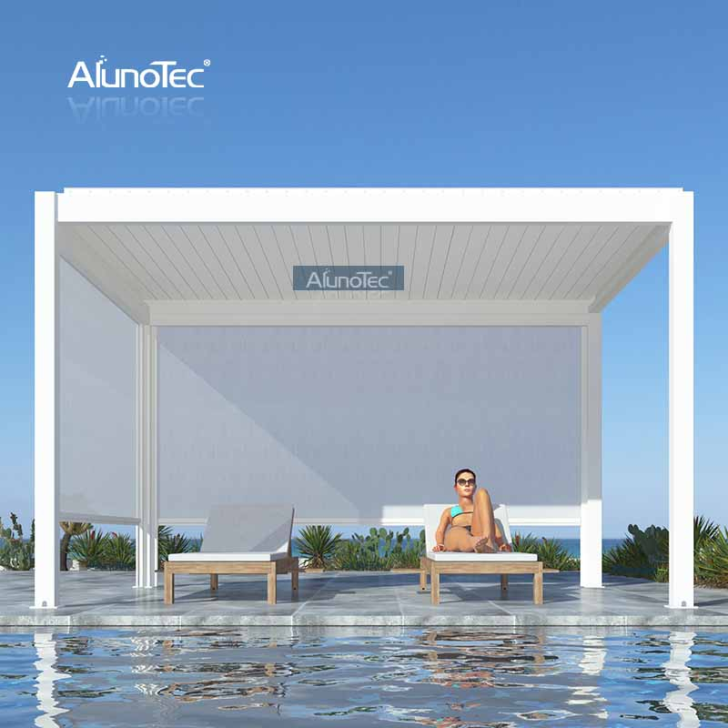  AlunoTec 3x3 4x3 3x5 4x6 Fabrikpreis Angebaute Gebäudepergola-Schatten Pergo-eco zum Selbstkostenpreis 