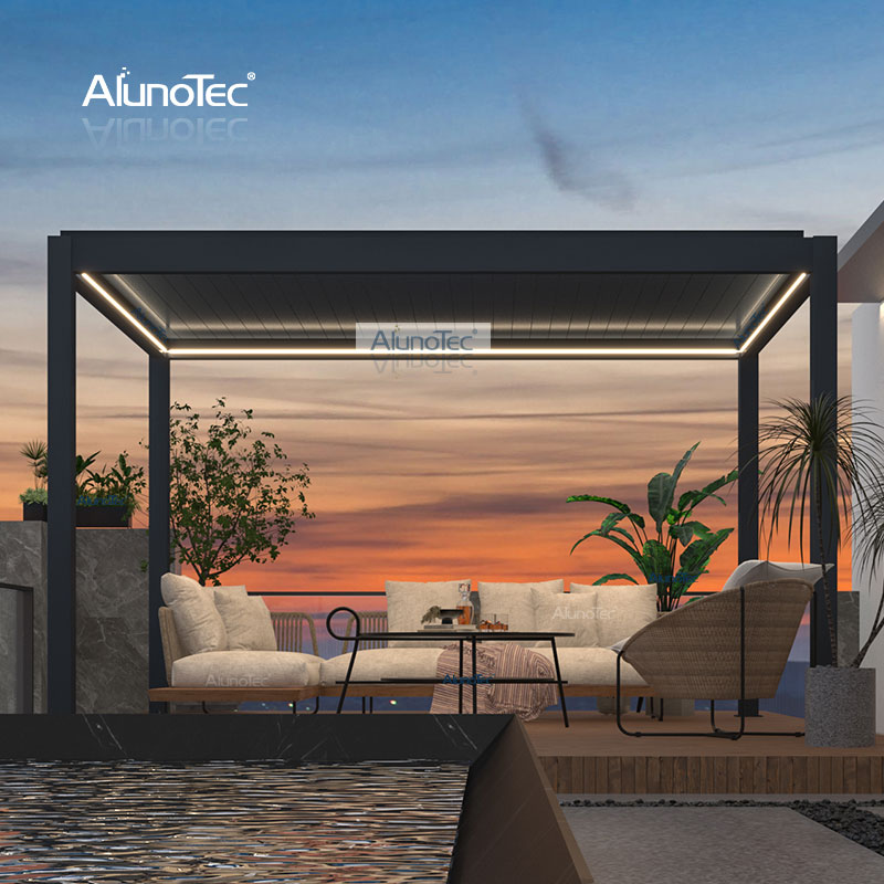  AlunoTec 3x3 4x3 3x5 4x6 Fabrikpreis Angebaute Gebäudepergola-Schatten Pergo-eco zum Selbstkostenpreis 