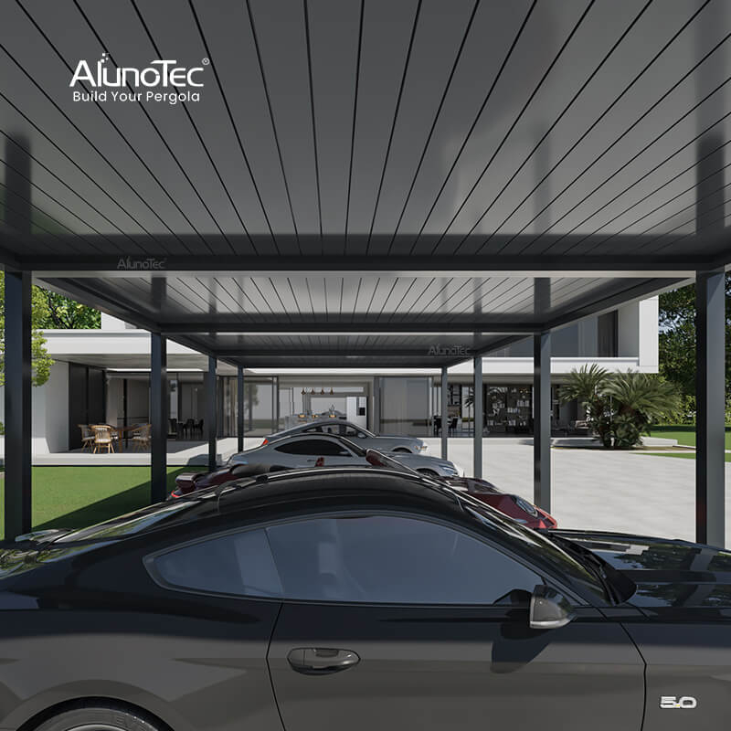 AlunoTec Aluminium-Elektro-wasserdichte Sonnenblende Carport Pergola