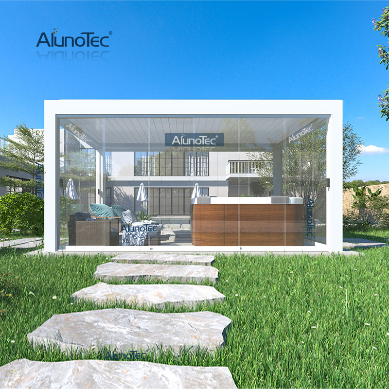AlunoTec 12 x 15,6 Fuß Verfügbarkeit Wasserdichte Lamellen-Terrassenabdeckung