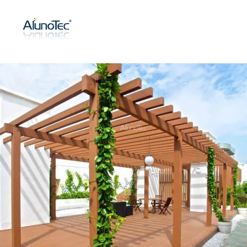 AlunoTec maßgeschneiderter wasserdichter Dachschirm mit Öffnung, Holz-Kunststoff-Überdachung, Terrassenmarkise, Pavillon, WPC-Pergola