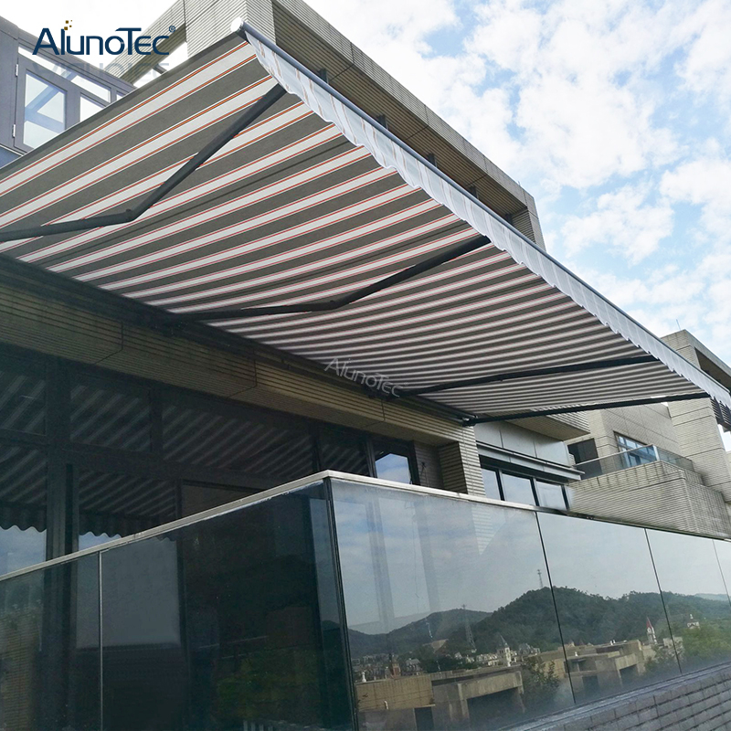 AlunoTec motorisierte vertikale Vorhangkassette, einziehbare Markise, Sonnenschutz für den Außenbereich, Box, Fenster, Gelenkarmmarkisen 