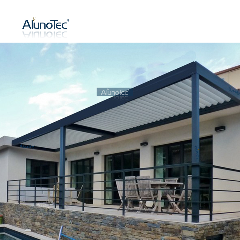  AlunoTec PergoLux Installation motorisiertes Lamellendach 12 Fuß x 20 Fuß Lamellenpergola zum Angebot
