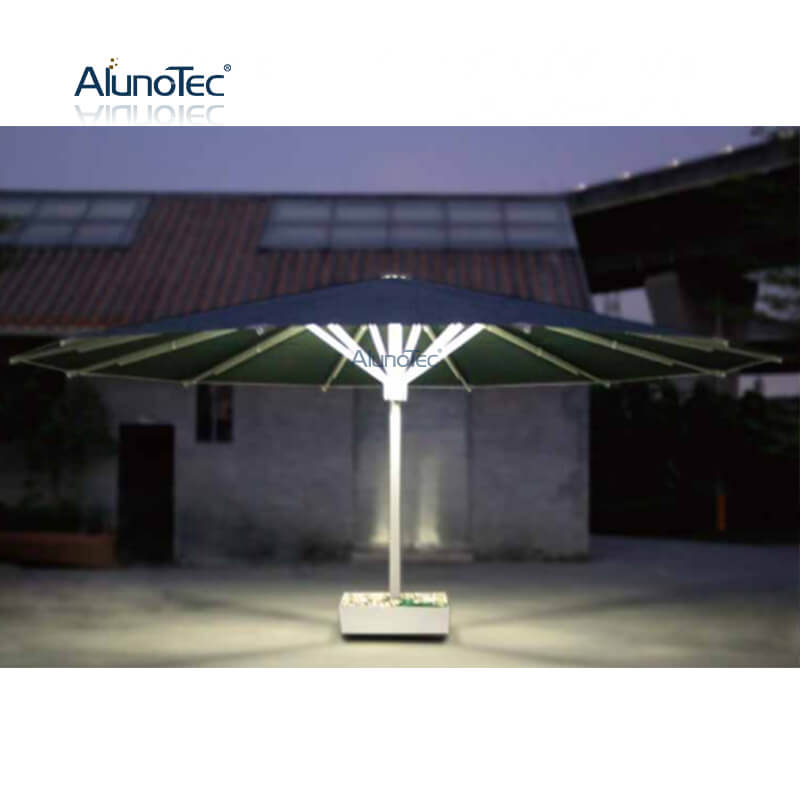  Wasserdichter Stoffschirm, Schattenpavillon, Pergola-Sonnenschirme, Terrassenschirme mit LED-Licht