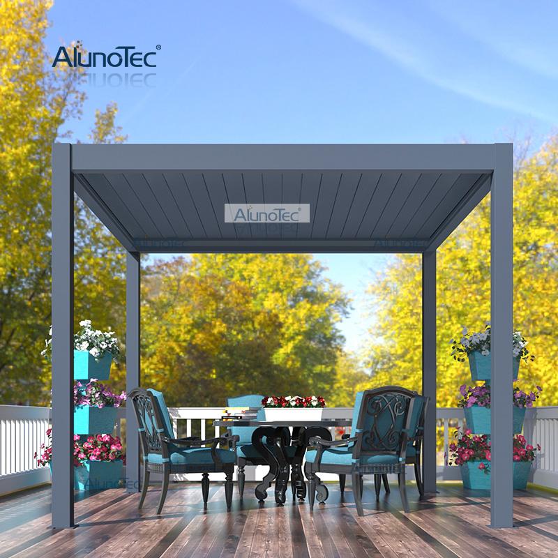 AlunoTec Garden Structures Metall-Aluminium-Pergola-Sets, Lamellendach, Lamellen, Pavillon-Lieferanten mit Reißverschluss