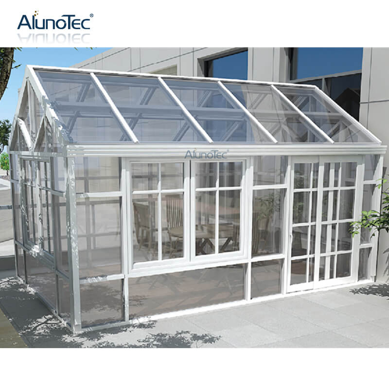 Einfache Montage, Garten-Aluminium-Überdachung, graues, klares Glas, Wintergarten