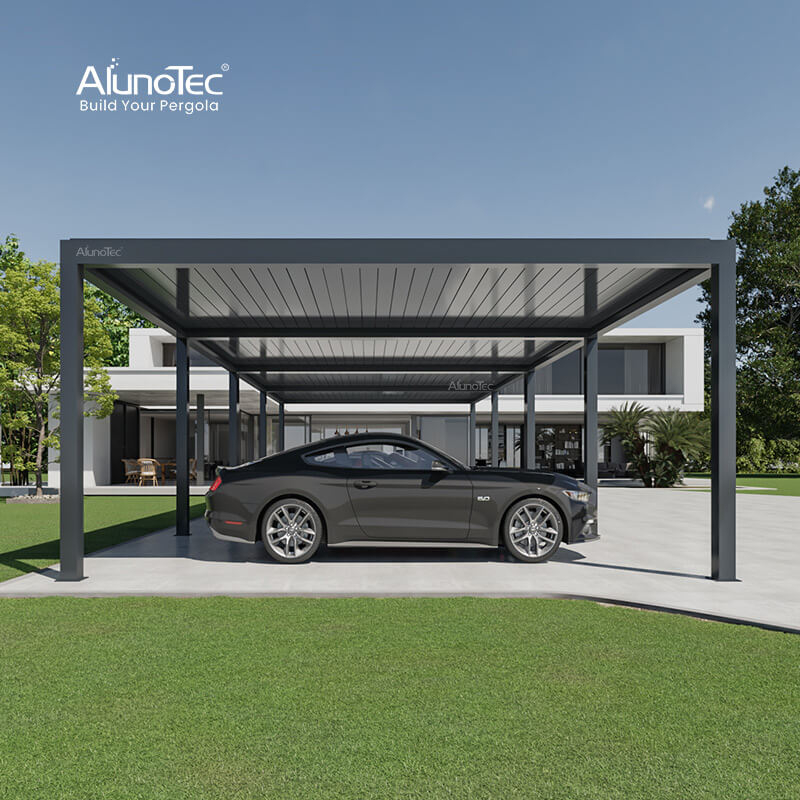 AlunoTec Aluminium-Elektro-wasserdichte Sonnenblende Carport Pergola