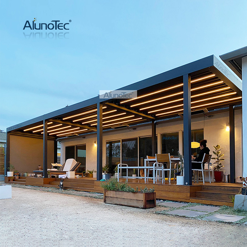 AlunoTec Aluminium-Terrassenüberdachung, Sonnenschutz, Pavillon, bioklimatische Pergolen für den Außenbereich