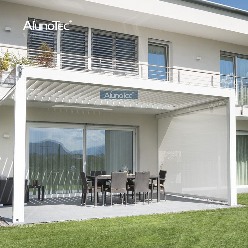 AlunoTec Aluminium-Terrassenüberdachung, Sonnenschutz, Pavillon, bioklimatische Pergolen für den Außenbereich