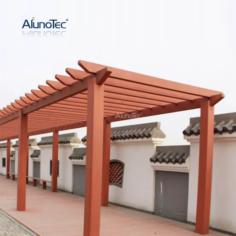 AlunoTec maßgeschneiderter wasserdichter Dachschirm mit Öffnung, Holz-Kunststoff-Überdachung, Terrassenmarkise, Pavillon, WPC-Pergola