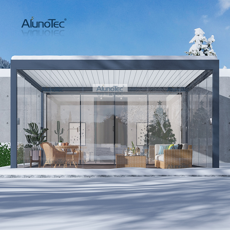 AlunoTec Pergola-Glastüren, Duschtüren, langlebige rahmenlose Schiebetür aus Glas für den Außenbereich