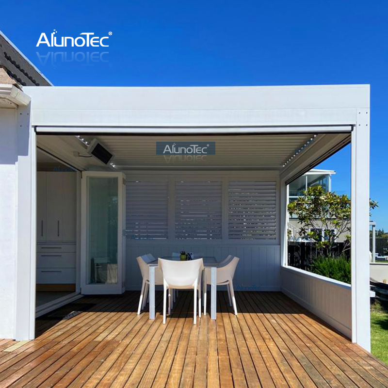 AlunoTec Outdoor Metall-Aluminium-Pavillon, Lamellendach, Pergola-Sets, Pergola-Dachsystem für Terrasse 