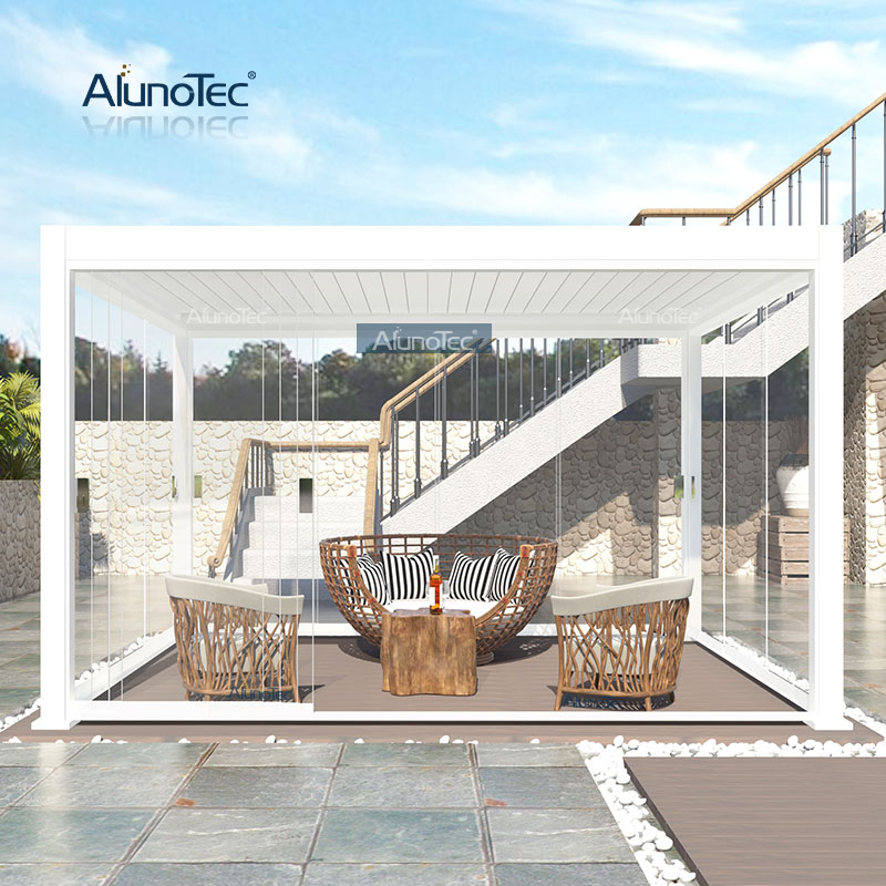 AlunoTec Garden Structures Metall-Aluminium-Pergola-Sets, Lamellendach, Lamellen, Pavillon-Lieferanten mit Reißverschluss