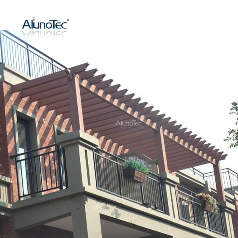 AlunoTec hochwertiges Holz-Kunststoff-Überdachung, Terrassenüberdachung, Markisenüberdachung, Überdachung für den Außenbereich, Garten, WPC, Pergola, Pavillon
