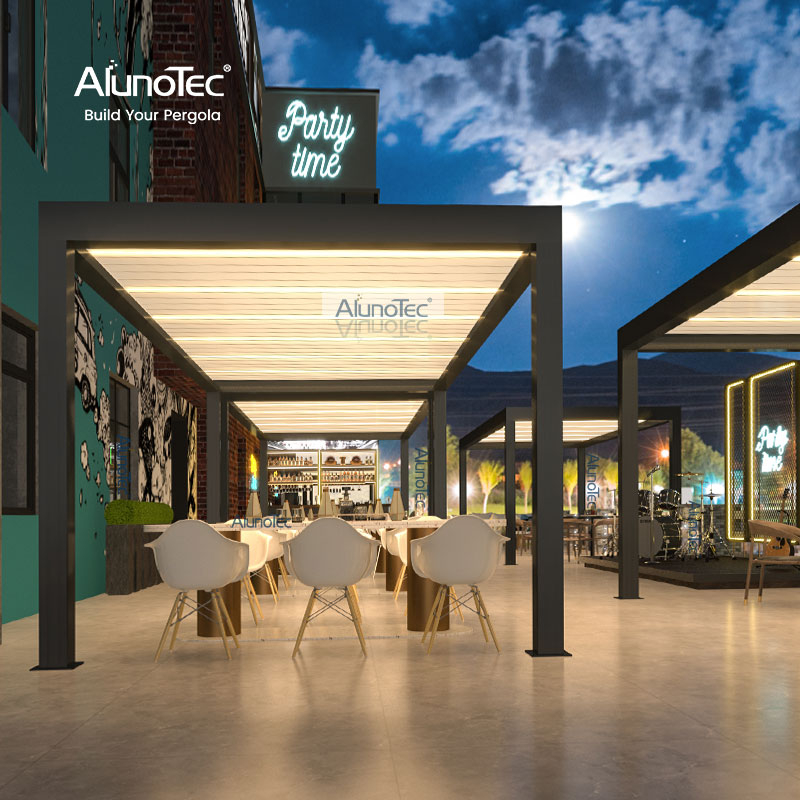 AlunoTec Custom Pergola-Dach aus Aluminium mit Lamellen für Außenbadewannen
