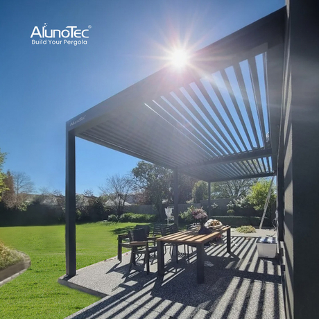 AlunoTec 3x4 4x6m Maison Intelligente Wandschirm für den Garten Sonnenschutz für die Terrasse Lamellenpergola