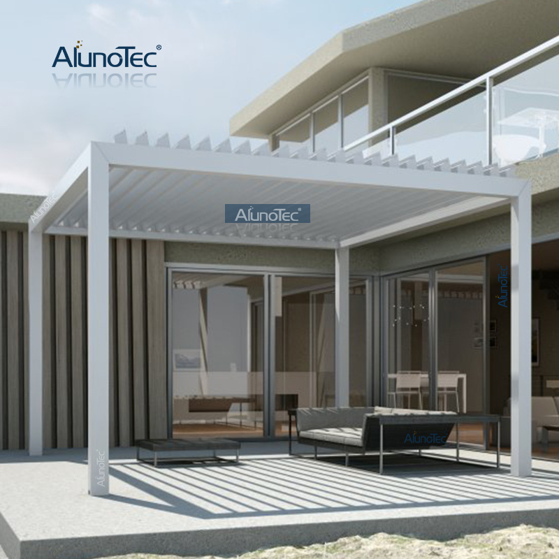  AlunoTec PergoLux Installation motorisiertes Lamellendach 12 Fuß x 20 Fuß Lamellenpergola zum Angebot