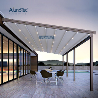 AlunoTec verstellbare Pergola-Lamellendach-Sonnenschutzmarkise für den Außenbereich