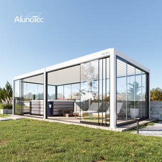 AlunoTec 3x4 4x6 4x8 Individuelle Sichtschutzabdeckung für Terrassen- und Schwimm-Spas Motorisierte Pergola 
